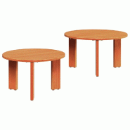 VidaXL Table basse 2 pcs Brun cire Bois de pin massif Modèle Polaris Plus - 873561