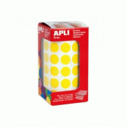 Apli 2832 gommettes rondes, diam. 15 mm, en rouleau, coloris jaune - 8410782048558