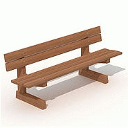 Banc avec dossier en bois tropical p 101