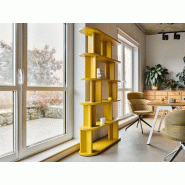 Bibliothèque haute Cactus Noti avec étagères laqué couleur