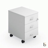 Caisson mobile Torino - Blanc, 3 tiroirs, Oui