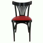 Chaise d'intérieur New Orléans en bois assise rembourrée en simili cuir - par 2