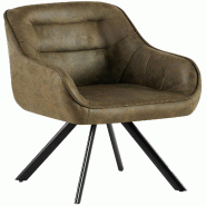 CLP Chaise de Salle à Manger Pettuli Vert antique/Similicuir - vert polyester 326510