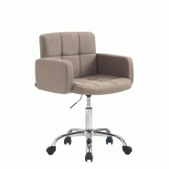 CLP Chaise de travail Los Angeles tissu Taupe - gris textile 1521541124