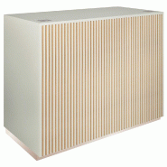 Comptoir Vertigo T01 avec tiroir MDF naturel et blanc mat 120x60x93cm
