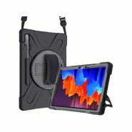 Coque renforcée avec emplacement stylet, bandoulière, poignée rotative et pied support pour SAMSUNG