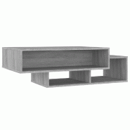 Décoshop26 - Table basse avec 3 compartiments 105 x 55 x 32 cm bois d'ingénierie gris DEC040004 - gris Bois massif 3000264704307