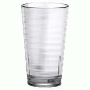 Gobelet strié réutilisable polycarbonate transparent 40cl Ø8x13,5cm - par 24