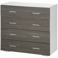 Helloshop26 - Commode de rangement contemporaine 4 tiroirs 76 x 35 x 72 cm gain de place chambre salon en panneaux de particules 21_0001470 - métal 3
