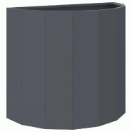 Helloshop26 - Jardinière demi-ronde moderne pour extérieur 60 x 30 x 50 cm espace créatif en acier anthracite 02_0052959 - acier 3000237675399