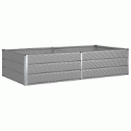 Helloshop26 - Jardinière rectangulaire moderne espace extérieur 195 x 100 x 45 cm en acier galvanisé gris clair 02_0059207 - gris acier 3000241003300