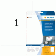 HERMA 25 étiquettes blanches Movables®, format 210 x 297 mm (25 feuilles A4 / cdt) - blanc 10021