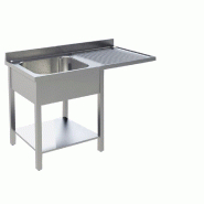 KBS Gastrotechnik KBS Centrale de rinçage 1200x700x850 mm 1 cuve à gauche avec fond de base et rebord - Acier inoxydable 18/10 92011104