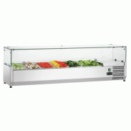 Matériel HORECA Vitrine Réfrigérée Saladette à Ingrédients - 7 bacs GN 1/4 - Largeur 1.6m - VRX1600330