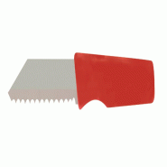 Schneider - Couteau à pain avec tranchant ondulé, neutre, poignée en plastique rouge, longueur totale env. 18,5 cm - rouge acier 260962