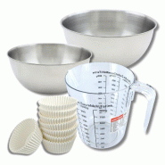 Set pâtisserie avec 75 moules à muffins en papier, 2 bols à mixer, verre mesureur et spatule Zenker - blanc papier 3176239937152