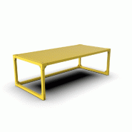 Table GILKIT structure et plateau 2mm en métal jaune 110x53x40 cm