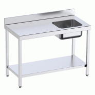Table inox de préparation avec bac à droite et étagère P 700 mm | Distform - Table inox de préparation avec bac à droite et étagère P 700 mm | Distform -