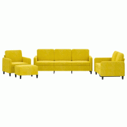 VidaXL Ensemble de canapés 4 pcs jaune velours Modèle Nova Ligne - 3201950