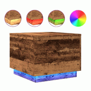 VidaXL Table basse avec lumières LED vieux bois 50x50x40 cm Modèle Unique Chic - 857720
