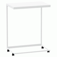 VidaXL Table d'appoint avec roues Blanc 55x35x70 cm Bois d'ingénierie Modèle Toscane Plus - 343103XL