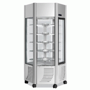 Vitrine réfrigérée positive Rotative 600L ERGE 6 faces vitrées-SCAIOLA - Argent