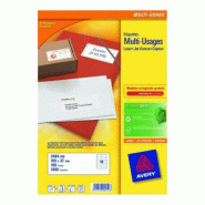 AVERY 1600 étiquettes multi-usages blanches, format 105 x 37 mm (100 feuilles A4 / cdt) - 5014702002526
