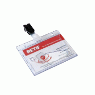 Badge de sécurité à pince 6x9cm - par 25 - Transparent PVC