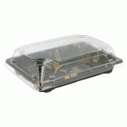 Boîte à sushis avec couvercle décor doré L.16,5 x P.11,4 x H.4cm - par 600