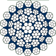 Câble antigiratoire composé de 18 torons de surface de 7 fils,  compactés, en assemblage standard - EUROLIFT