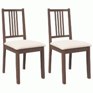 Chaises à manger coussins 2 pcs marron bois massif caoutchouc Modèle Vega Master Métal - 4102395