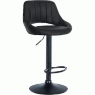 CLP Tabouret de bar Milet en similicuir Noir /Noir - noir polyester 322422