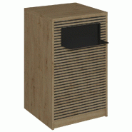 Comptoir Vertigo H T01 noir solo L60cm 1 tabl.Couliss.2tabl.Amovibles chêneclir