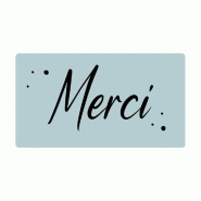 Etiquette cadeau adhésive Merci bleu 45x25mm - par 500