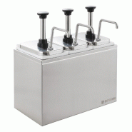 GastroHero Distributeur de sauces - 3 x 3 litres - Pompe doseuse en acier inoxydable - argenté 4260561334174