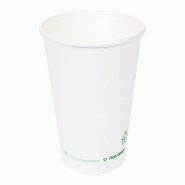 Gobelet boisson chaude Feel Green 100% compost carton blanc 48cl - par 1000