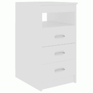 Helloshop26 - Armoire à tiroirs moderne compacte 40 x 50 x 76 cm rangement fonctionnel bureau en bois d'ingénierie blanc 02_0047696 - blanc Bois mas