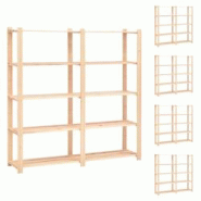 Helloshop26 - Étagères meubles de rangement à 5 niveaux 5pièces 170 x 38 x 170 cm Pin 500 kg beige 02_0045733 - 3000220826029 Helloshop26 - Étagères meubles de rangement à 5 niveaux 5pièces 170 x 38 x 170 cm Pin 500 kg beige 02_0045733 - 3000220826029