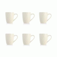 Ogo Living - Lot De 6 Mugs Snowstack 33cl En Gres Blanc Mat - 3256391041901 Ogo Living - Lot De 6 Mugs Snowstack 33cl En Gres Blanc Mat - 3256391041901