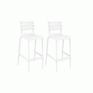 SIESTA EXCLUSIVE Lot de 2 tabourets Helen Bar 75 Blanc - blanc plastique polypropylène SP-SI-273WH-2