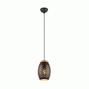 Suspension Bidar noir et or,  1xE27, max.28,0 W,  métal et bois - TRIO - doré 4017807574883