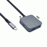 VALUE Hub USB 3.2 Gen 2, 4 ports (2x A+ 2x C) avec câble prolongateur, 3 m_0