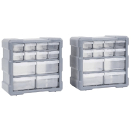 Vidaxl organisateurs multi-tiroirs avec 12 tiroirs 2 pcs 26,5x16x26 cm 147582