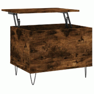 VidaXL Table basse Chêne fumé 60x44,5x45 cm Bois d'ingénierie Modèle Milan Élite - 830953