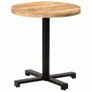 VidaXL Table de bistro Ronde Ø70x75 cm Bois de manguier brut Modèle Sirius Chic Plus - 320267