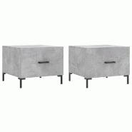 VidaXL Tables basses 2 pcs gris béton 50x50x40 cm bois d'ingénierie Modèle Aero Panorama Prime - 829405
