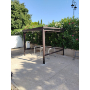 Abri 2 roues à toit plat en bac acier nervuré pour tous types de parkings ou d'espaces publics - MIGA Abri 2 roues à toit plat en bac acier nervuré pour tous types de parkings ou d'espaces publics - MIGA