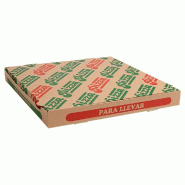 Boite pizza The Pack carton nano micro brun,vert et rouge 36x36x4cm - par 100