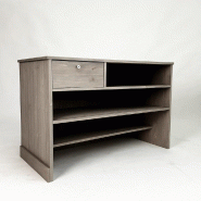 Comptoir L119xP59xH90cm Héritage - 3 tablettes et tiroir - pin massif sablé_0