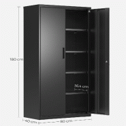 Helloshop26 - Armoire de rangement en acier placard de bureau à 5 niveaux double porte meuble de rangement pour garage bureau 12_0003983 - métal 300
